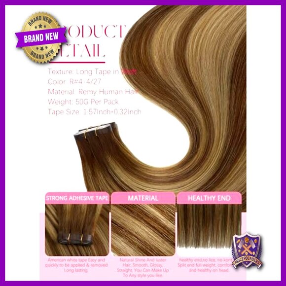 31.5 Inch Human Hair Tape In Extensions 50g Salon Quality No Shedding main image 4